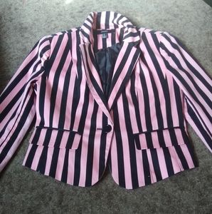 Forever 21 Pink and Black Striped Blazer